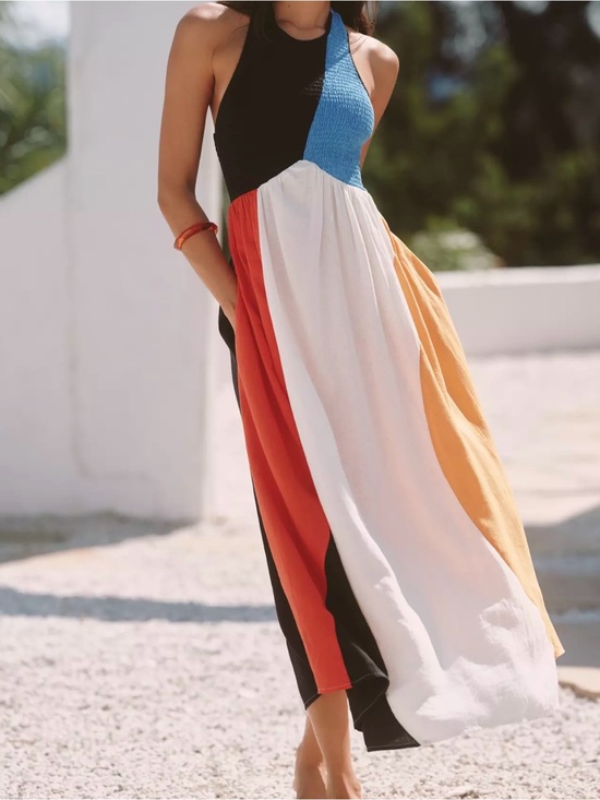 Anthropologie Dresses & Skirts - Anthropologie Celandine Linen Smocked Halter Midi Dress